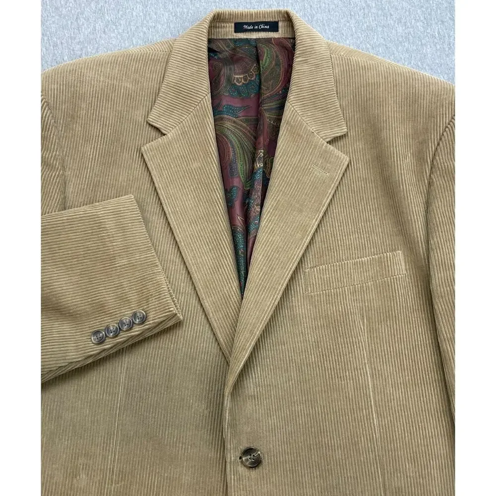 Ralph Lauren Blazer Mens 44R Brown 100% Cotton Corduroy 2-Button Single Breast